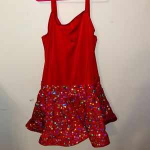 Girls Red Weissman Leotard Small (6/7)